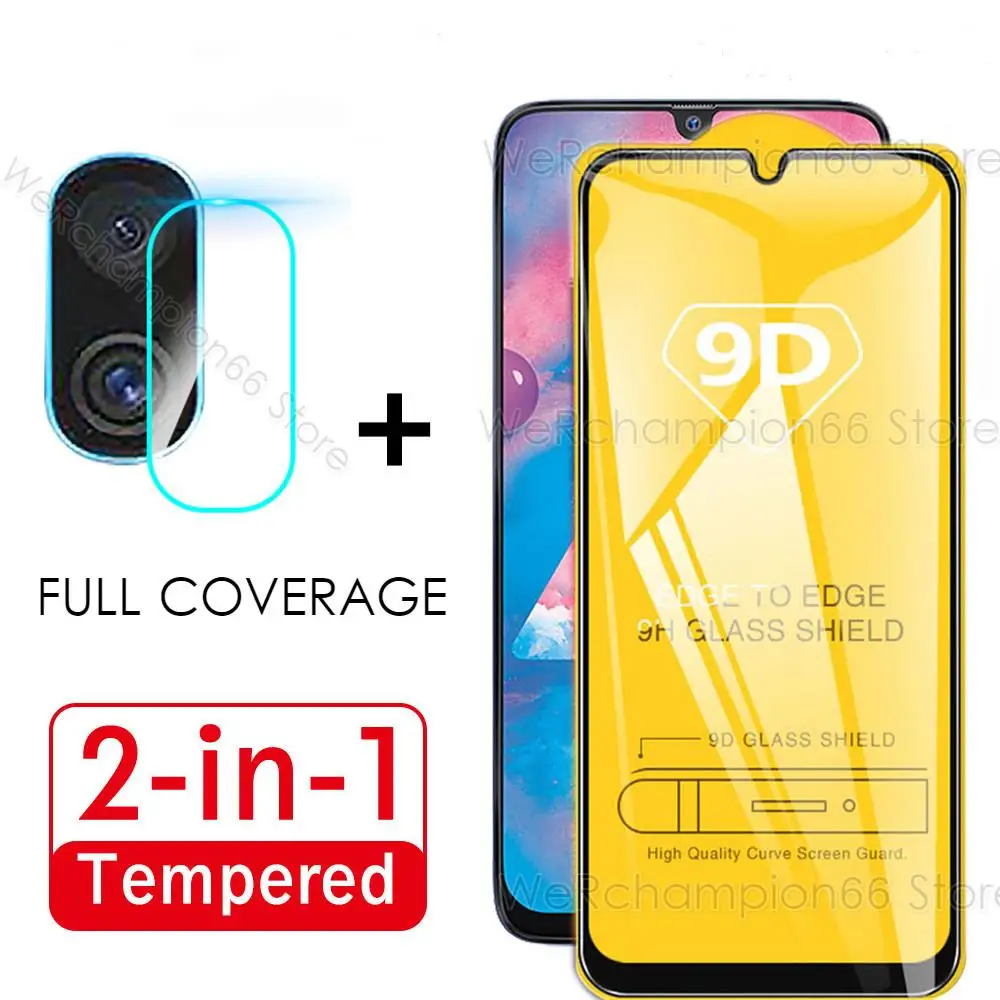 2 in 1 9D Full Glue Tempered Glass For Samsung Galaxy M30S A40S A50S A10 A20 A30 A50 A70 Camera Lens Glass Screen Protector Film|Phone Screen Protectors| - AliExpress