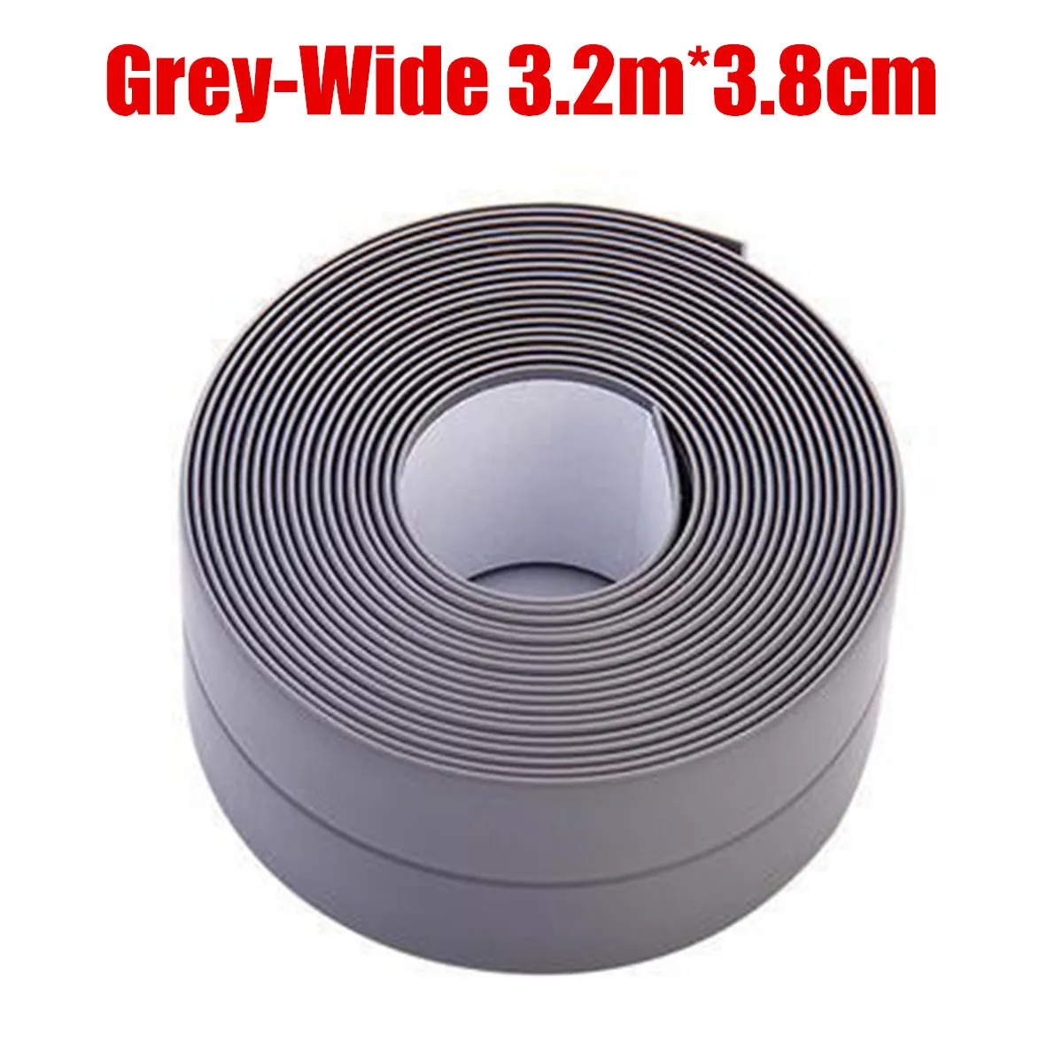 Grey Wide 1 шт., 3,4 м x 38 мм, уплотнительная лента для ванной, раковины, ванной, белого цвета, ПВХ, самоклеющаяся Водонепроницаемая Наклейка на стену для ванной, кухни - Цвет: Grey Wide