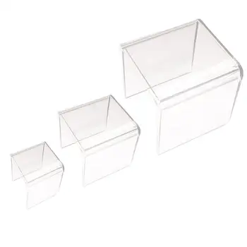 

Clear Acrylic Display Risers Set Jewelry Display Shelf Stand Holder Showcase Fixtures (3'', 4'', 5'')
