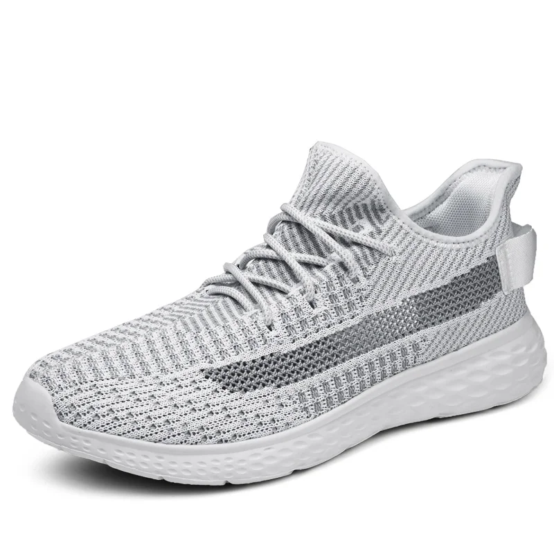Women casual shoes fashion breathable mesh lace up flat shoes women sneakers walking lightweight tenis feminino Size 35-45 - Цвет: White gray