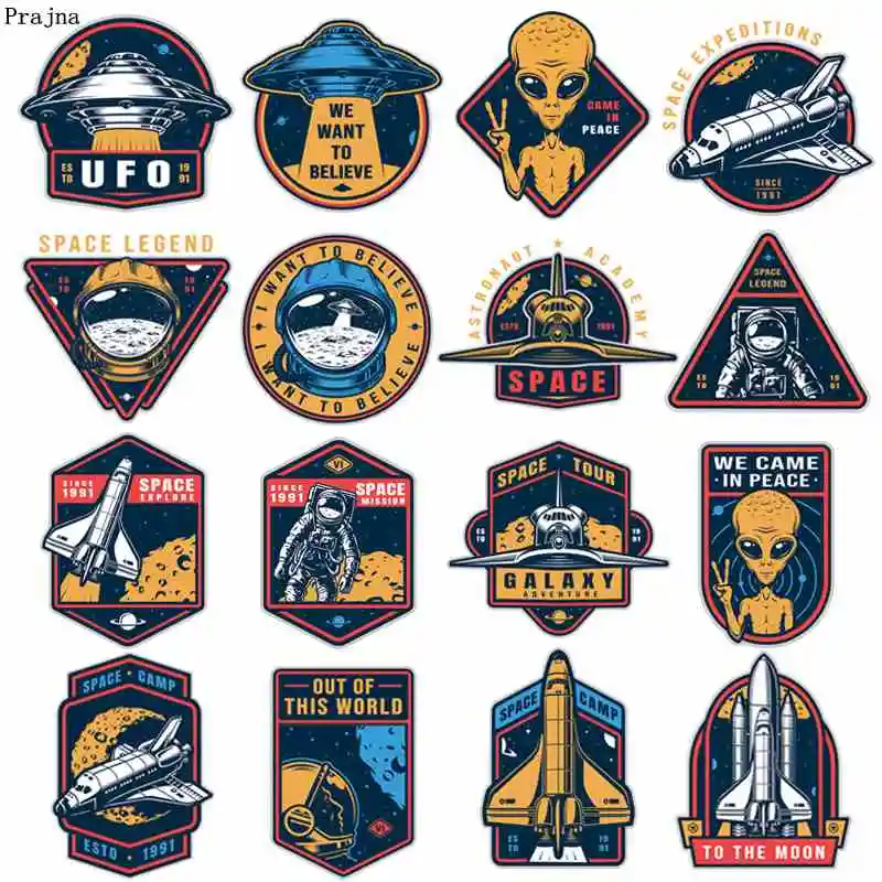 Prajna UFO чугунный на переноске виниловые термостойкие Гладильные наклейки DIY