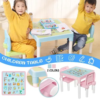 

Children Folding Table Chairs Set Kids Gaming Learning Tables Chair Plastic Table Cute Toy Game Table Desk for Girs Boys Table