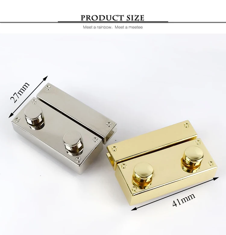 2Pcs Meetee Handbag Metal Turn Twist Locks Female Bag Clasp Metal Buckle Replacement Purse Clasp Closure DIY Leather Accessories