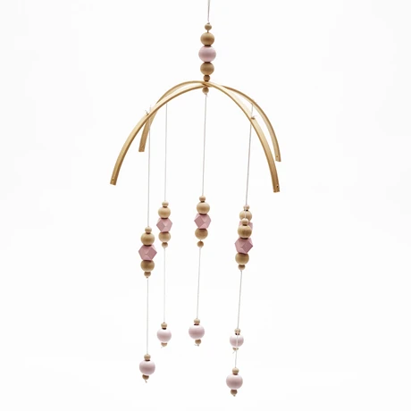 1 шт. детская погремушка для От 0 до 12 месяцев кроватки Мобильная кровать колокольчик проекция Раннее Обучение детская коляска игрушка новорожденный тележка шерстяной шар детские игрушки - Цвет: Pink Beads