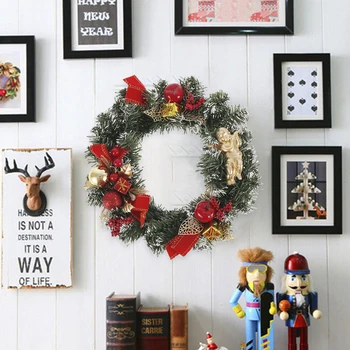 

Wooden Merry Christmas Garland Wreath Decor Wall Hanging Door Santa Claus Elk Snowman Ornaments Xmas Pendant Decor for Home 2021