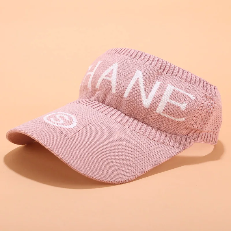 CHANE-Pink Человек для бега и тенниса Гольф Горячая Распродажа унисекс Открытый движения Вязание Пустой Топ козырек Кепка для женщин досуг письмо Солнцезащитная шляпа B19 - Цвет: CHANE-Pink