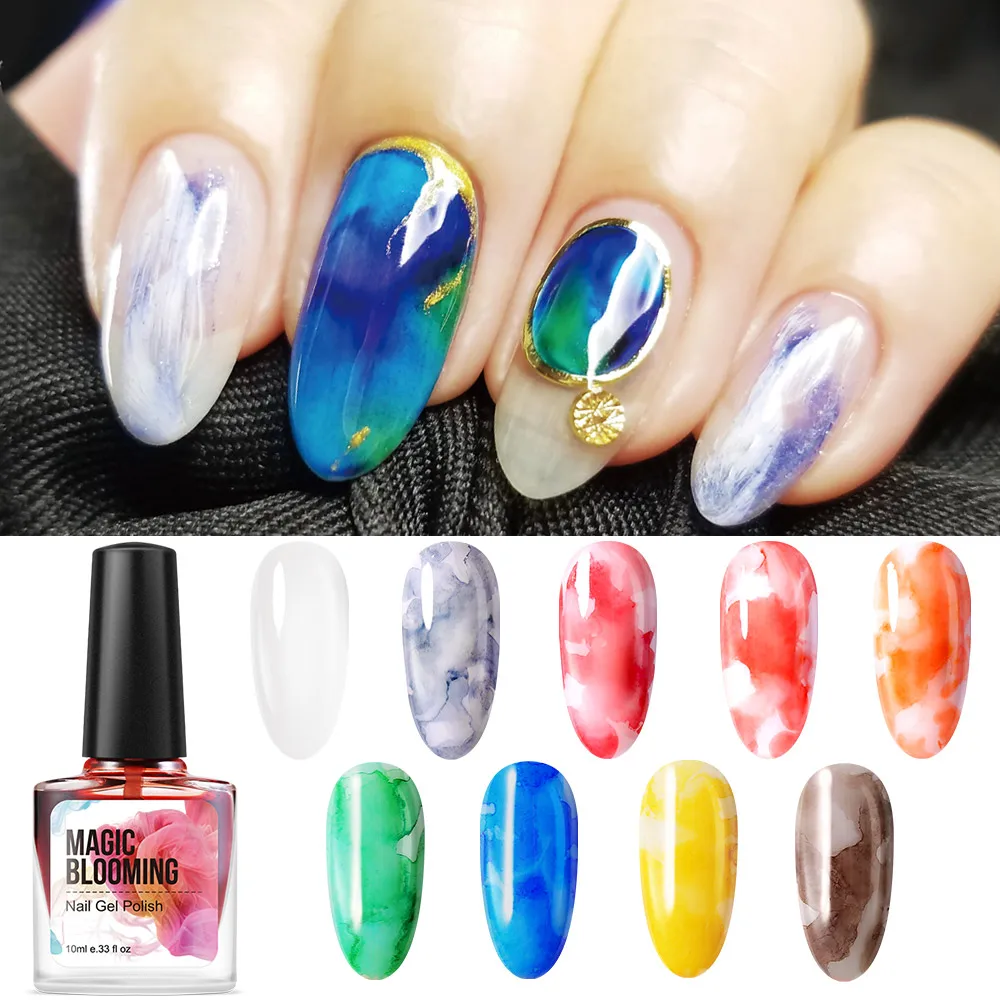 

Azure Beauty 9Pcs/Lot Blossom Nail Gel Polish Nail Blooming Flowers Led Gel Varnish Long Lasting Colorful Blossom Gel