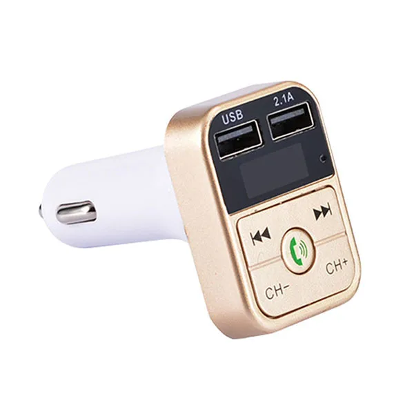 Rovtop Handsfree комплект беспроводной связи bluetooth для автомобиля fm-передатчик TF карта ЖК MP3-плеер двойной USB 2.1A автомобильное зарядное устройство для телефона Z2 - Название цвета: Gold