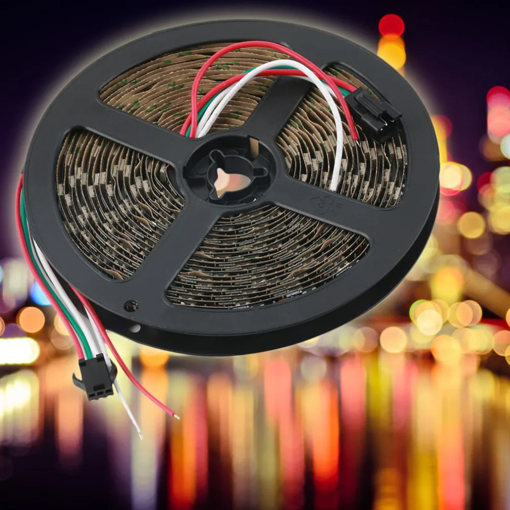 WS2812B 5 м 5050 SMD цифровой 300 светодиодный светильник, адресуемый цветной DC5V новейший светодиодный светильник