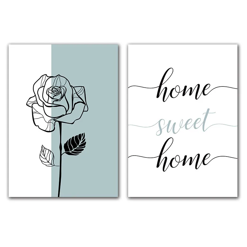 Nordic-Home-Sweet-Home-Quote-Poster-Canvas-Paintings-Rose-Flower-Wall-Art-Paintings-Pictures-for-Living (5)