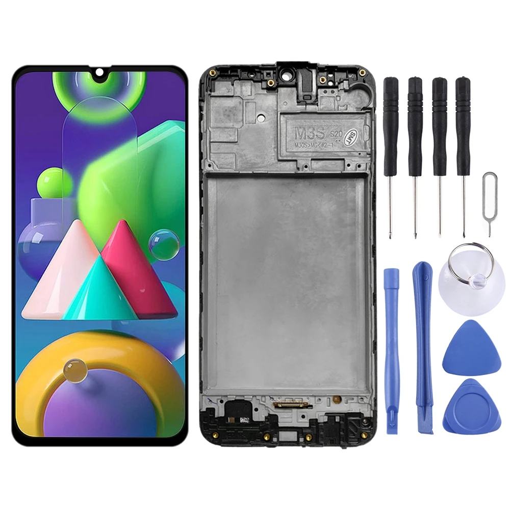 

Original LCD Screen and Digitizer Full Assembly With Frame for Samsung Galaxy M21 SM-M215