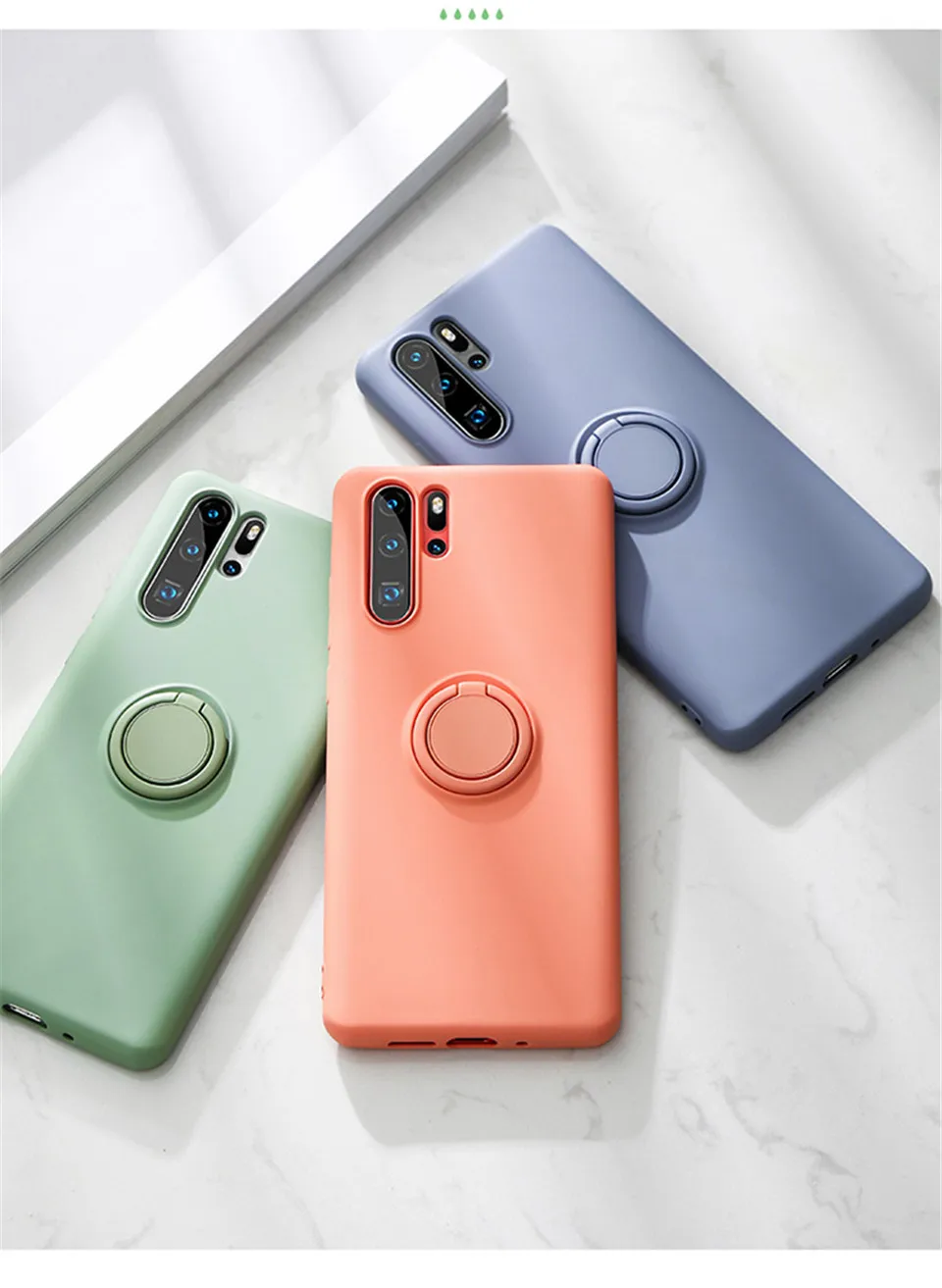 Магнитный жидкий силиконовый чехол для huawei P20 P30 lite Pro роскошный мягкий чехол-подставка для кольца для huawei c закаленным стеклом mate 20 lite Pro Чехол на для Хуавей П20 П30 Мейт 20 Лайт про