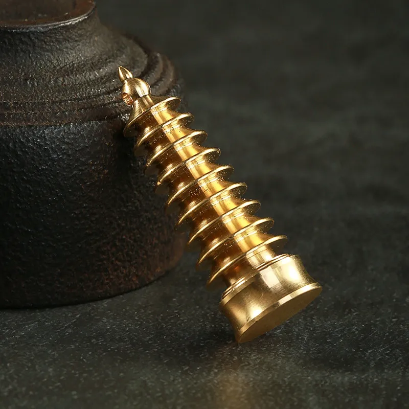 brass tower pendant keychain (9)