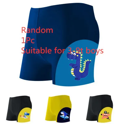 Random 1Pc Детские шорты для плавания для мальчиков мультфильм Динозавр свободные штаны с эластичной резинкой на талии Детские быстросохнущие регулируемые боксеры пляжные шорты - Цвет: Random 1Pc