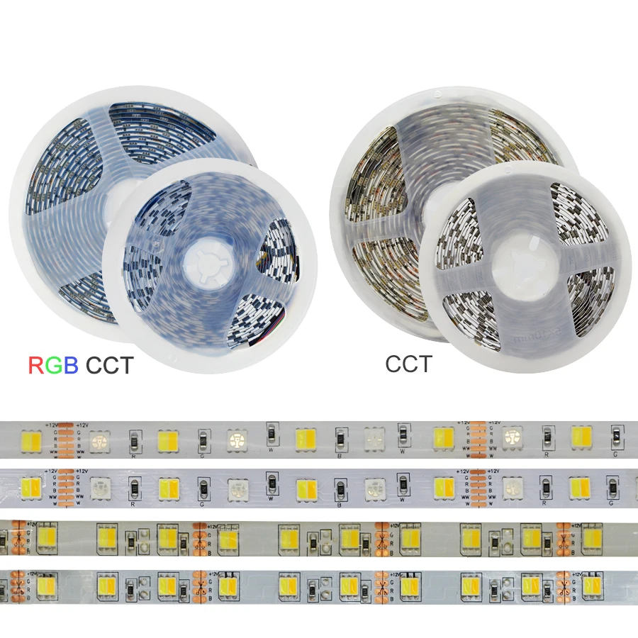 Светодиодный 5050 SMD светодиодные полосы светильник RGBCCT, CCT ультра-гибкий светодиодный Спальня Кухня Гостиная Детская комната Светильник, украшенное мозаикой из драгоценных камней, 12V и 24V