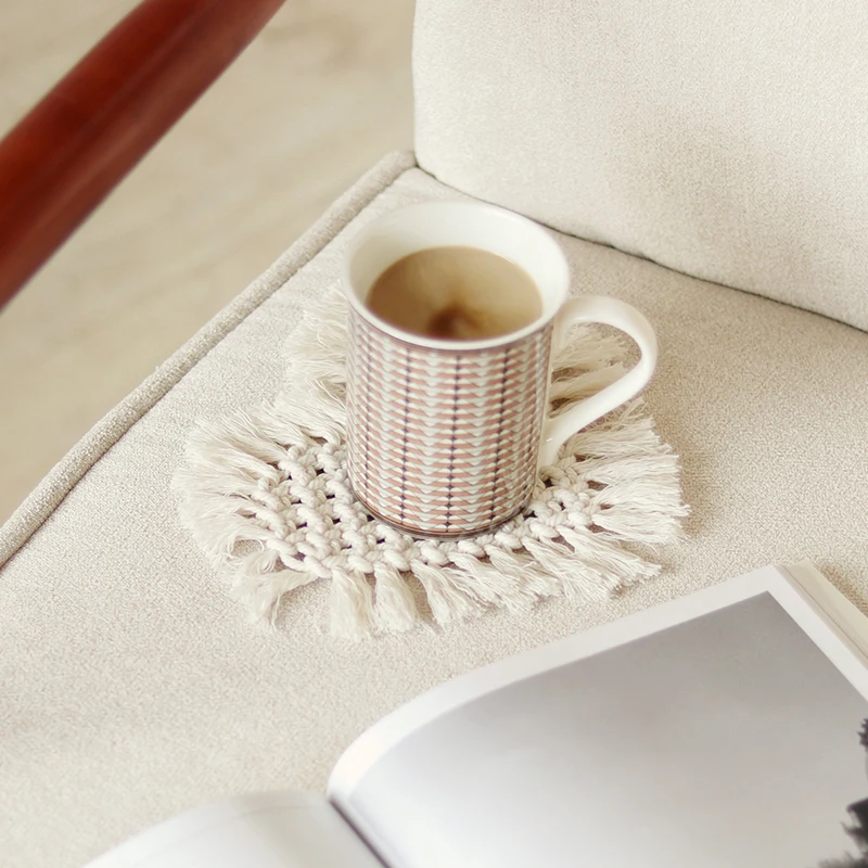 DUNXDECO столовые приборы кофейная молочная подставка для чайной чашки теплоизоляционный коврик теплый домашний в форме сердца ручной работы хлопковый тканый кухонный гарнитур