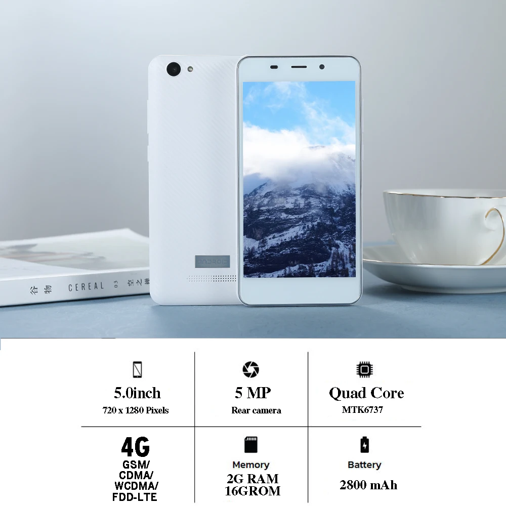 Мобильные телефоны L1 4G FDD LTE четырехъядерный процессор 2 Гб ОЗУ 16 ПЗУ 5 0 дюйма Android 6