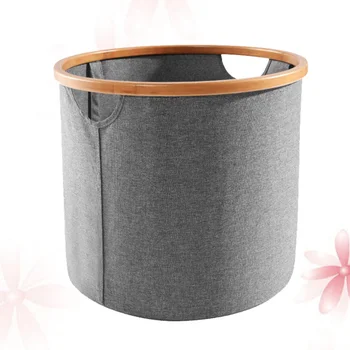 

1pc Round Dirty Clothes Storage Container Foldable Oxford Cloth Laundry Hamper Toy Storage Barrel