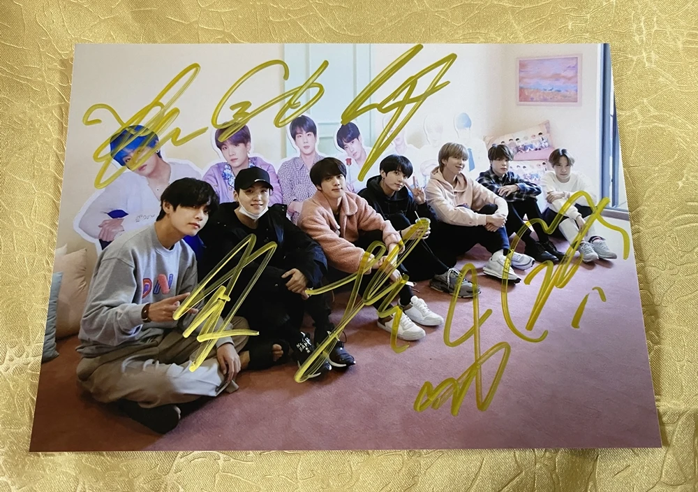 hand signed BTS Bangtan Boys autographed group photo autographs 5*7 K-POP 6A1 