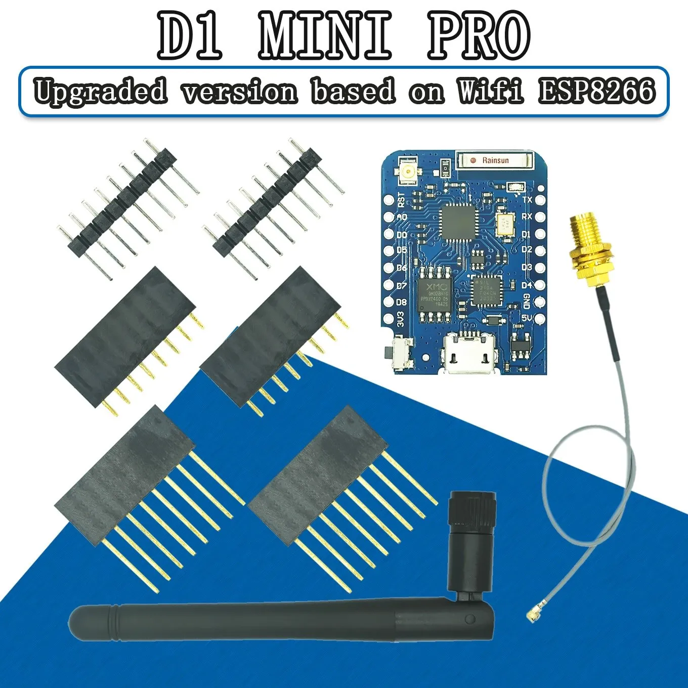 Module with Antenna WEMOS D1 Mini Pro 16M Bytes External Antenna Connector NodeMCU Based ESP8266