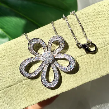 

Wedding gift necklace high quality flower catwalk 2020 luxury jewelry designer ladies necklace Tibetan Silver banquet part