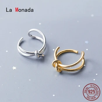 

La Monada Knot Women Ring 925 Sterling Silver Minimalist Rings For Women 925 Silver Fine In Jewerly Rings Woman Adjustable Layer