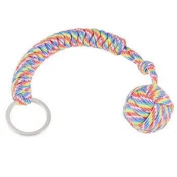 

Hewolf Outdoor Security Protecting Monkey Fist Self Defense Tool Lanyard Survival Key Chain For Girl Women Female 7 Colors