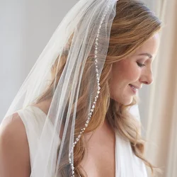 Classic bridal veil wedding crystal beaded veil wedding crystal beaded bling wedding veil with crystal edge wedding