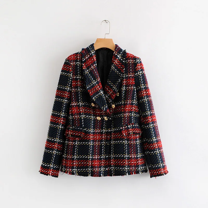 

2018 Western Style Autumn And Winter WOMEN'S Dress New Style Pattern Woolen Double Breasted Suit Jacket