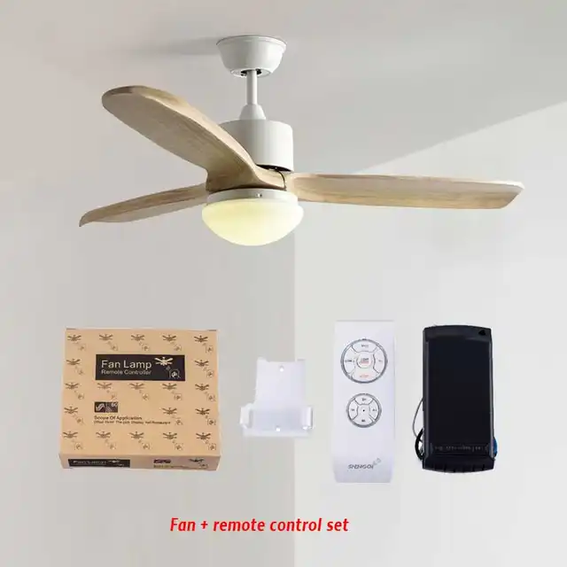 Nordic 48 Inch Led Ceiling Fan Wooden Ceiling Fans Light Bedroom