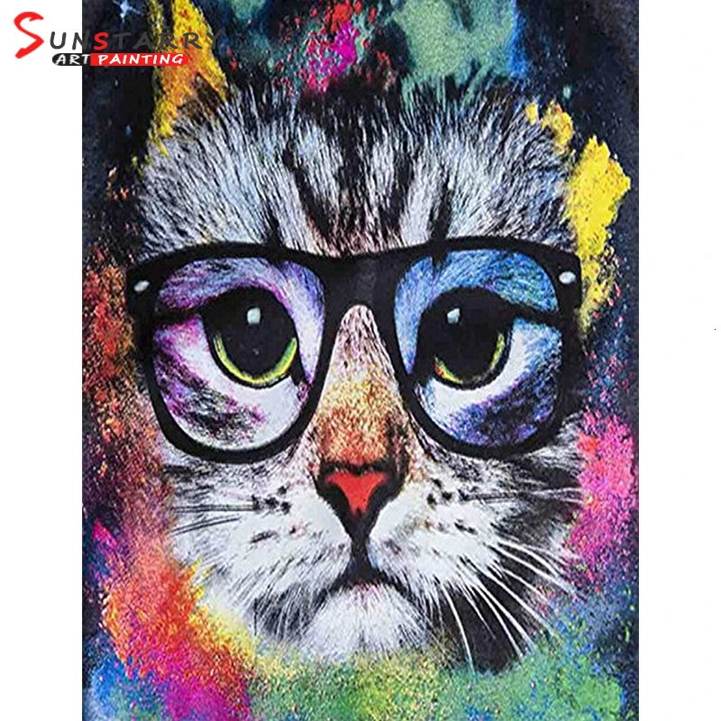 Sunstarry Алмазная вышивка крестиком многоцветный Кот животные 5D DIY мозаика полная