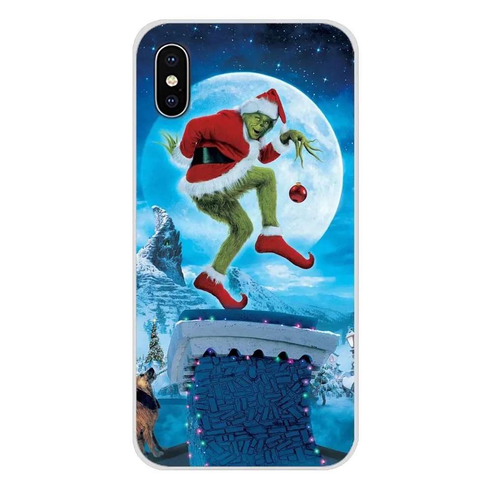 Дизайнерский чехол для Apple IPhone X XR XS MAX 4 4s 5 5S 5C SE 6 6S 7 8 Plus ipod touch 5 6 зеленый монстр Grinch палантин Рождество
