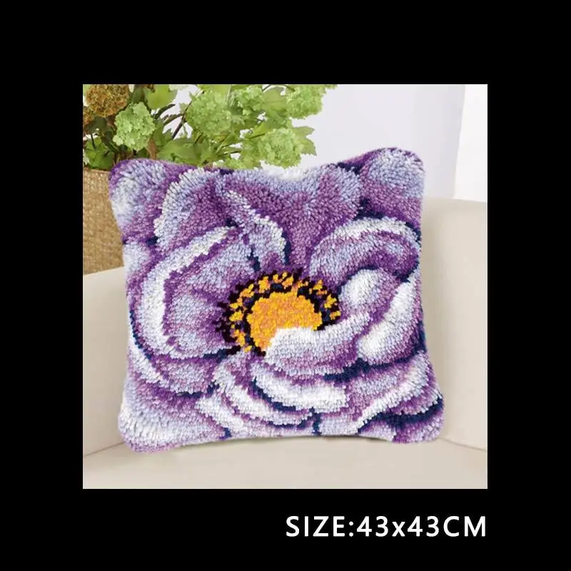 Вышивка ковер подушка Borduurpakket Kussen Klink Haak Kleed Bloemen защелка крюк наборы Diy Smyrna Knooppakket сделай сам - Цвет: Transparent