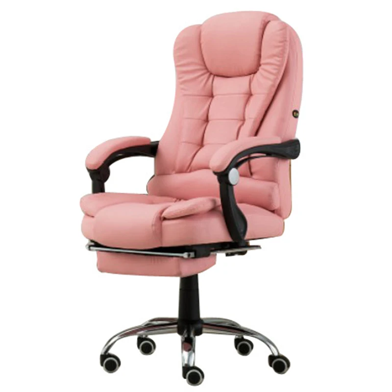 Boss компьютерное кресло офисный домашний вращающийся массажный стул с подъемником регулируемое кресло бизнес комфорт стул с подставкой для ног - Цвет: Розовый