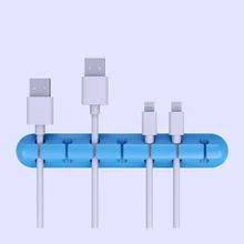 Силиконовый Настольный Кабельный органайзер Кабельный Держатель Зажимы шнур провода управление для usb зарядный кабель для мыши шнур питания ПК офис дома WWO66