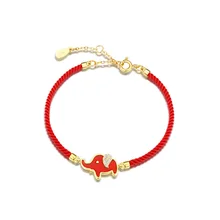 La MaxZa, 925 пробы, Серебряный слон, шарм, классические браслеты из красной веревки, тканые, красная линия, нить, нить, ювелирные изделия, браслеты для женщин