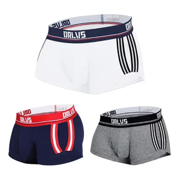 

Mens Sexy Low Rise Seamless Boxer Side Hollow Stripes U Pouch Underwear