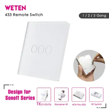 

433 Mhz RF Remote Control Switch for Sonoff TX T1 T2 T3 EU UK US / Sonoff 4CH Pro R2 / Sonoff Slampher / Sonoff RF