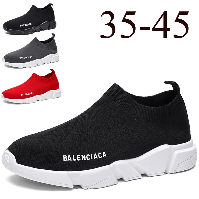 

2019 Cross Border Large Size Sports Footwear Couples Sports Socks Trend Breathable Mesh Fly Woven Socks WOMEN'S Shoes