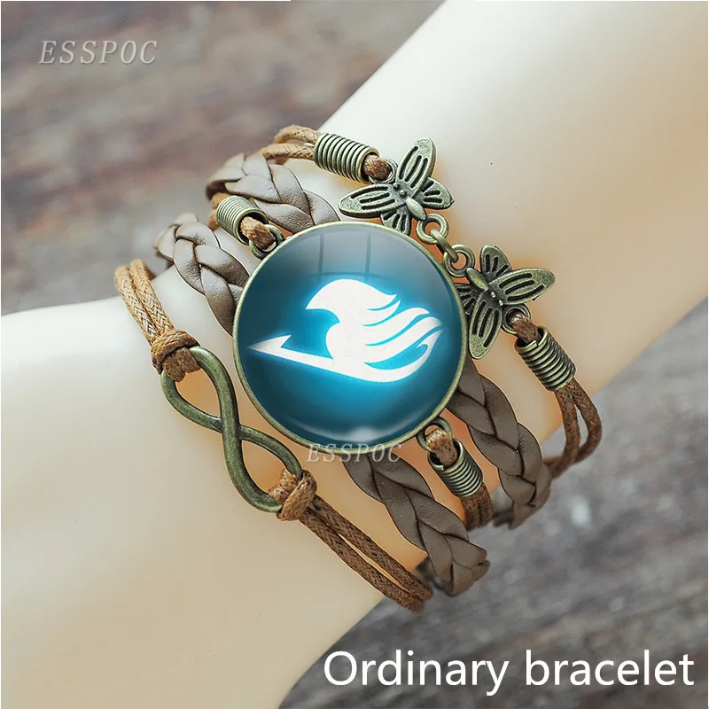 Ordinary bracelet Бронзовое плетение люминесцентный браслет Сказочный браслет с хвостом логотип Гильды стеклянные кабошоны "Аниме" ювелирные изделия подарок для аниме косплей ювелирные изделия - Окраска металла: Ordinary bracelet
