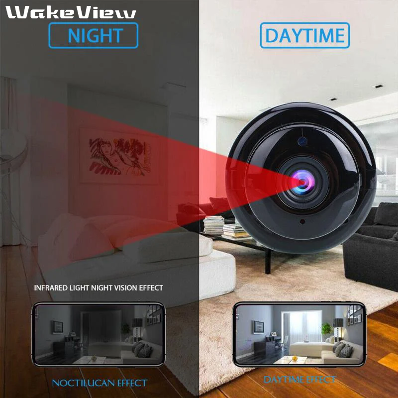 WakeView Mini Wifi 960P HD IP Camera Wireless CCTV IR Night Vision Motion Detection 2-Way Audio Motion Tracker Home Security Cam