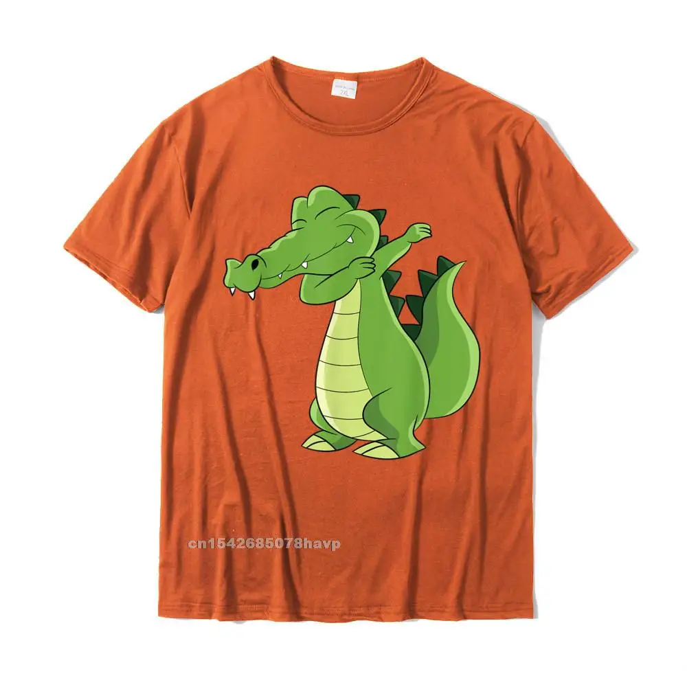 2021 Fashion Men's Tops & Tees Unique Print T Shirts 100% Cotton Short Sleeve 3D Printed Tops T Shirt O Neck Wholesale Alligator Dabbing Crocodile Dabbing Alligator T-Shirt__2748. orange