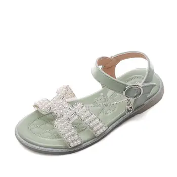 

Girls Party shoes Princess Shoes Leather Glitter Beads Rhinestones Knot Kids Sandals Elsa Shoes children beach sandals