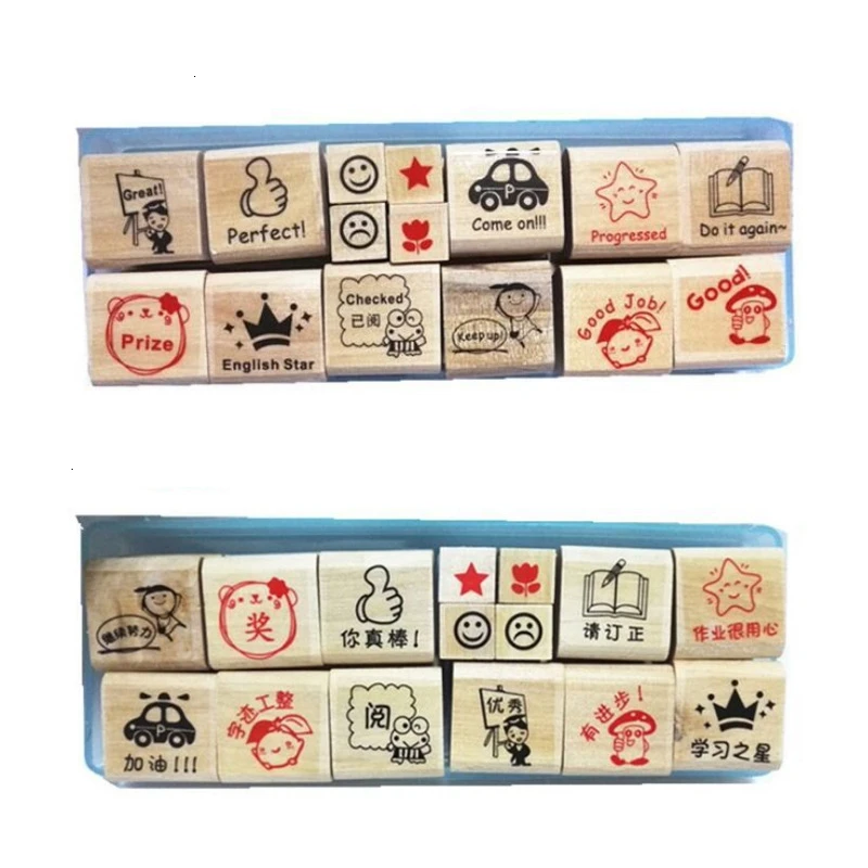 

Originality Stationery Teacher Comment Encourage Seal Chinese And English Edition Teacher Seal 15 Pieces
