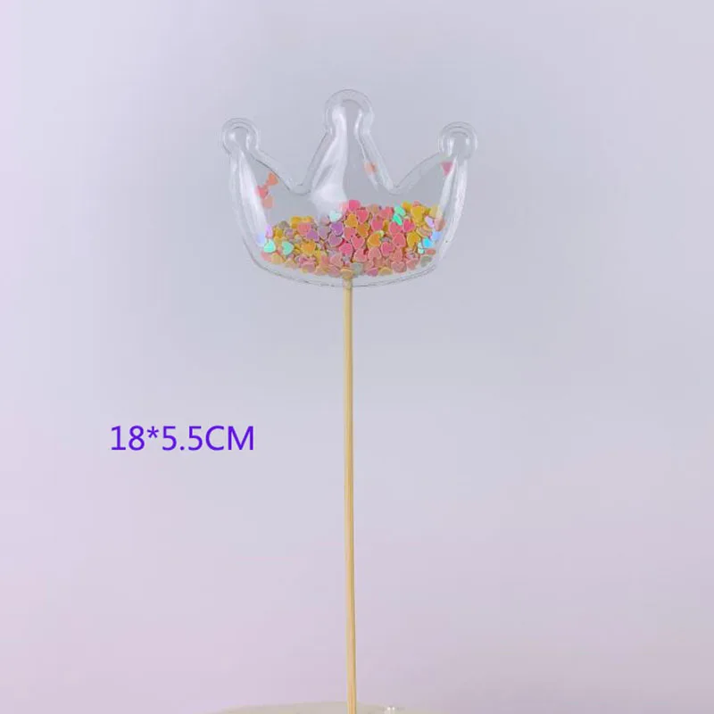 Bling Fairy PVC Cake Topper Unicorn Love Crown Cloud Shiny Flamingo Cupcake Topper for Wedding Birthday Party Cake Decorations
