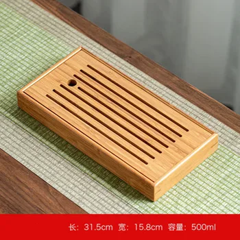 

Hot Sale Tea Tray kung-Fu Tea Set Natural Wood Bamboo Tea Board Rectangular Traditional Bamboo Pu'er Tea Tray Tea Table