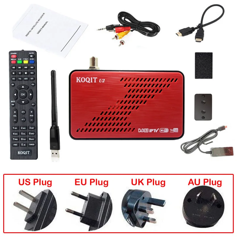U2 With wifi DVB-S2 приемник Wi-Fi internat Finder декодер Бесплатный спутниковый ТВ приемник спутниковый DVB-S2X Autoroll Biss key power vu Youtube IKS - Цвет: U2 With wifi