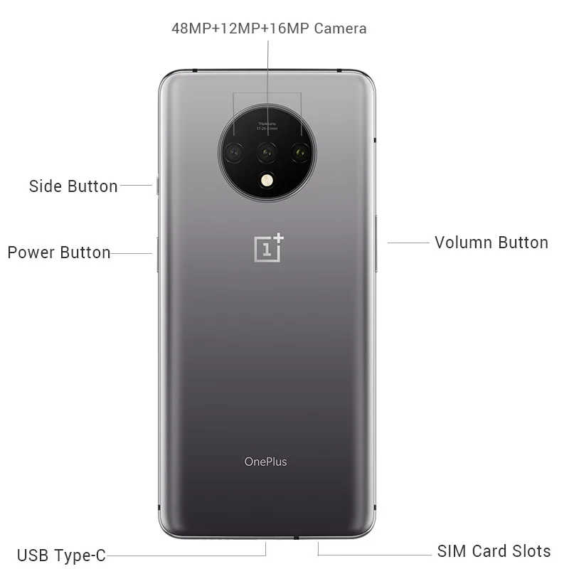 Мобильный телефон с глобальной ПЗУ OnePlus 7 T 7 T 8 Гб 256 Гб ПЗУ, Восьмиядерный процессор Snapdragon 855 Plus, камера 6,55 МП с тройной камерой, экран 3800 дюйма, мАч
