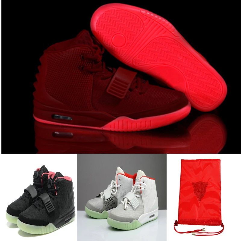 Novedad de 2020! Zapatos de baloncesto Kanye West 2 II NRG negro gris rojo octubre hombre, zapatillas deportivas de moda para hombre que brillan en la oscuridad|Calzado de baloncesto| - AliExpress