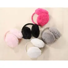 Модные новые цветные теплые наушники для женщин, зимние теплые меховые наушники для ушей, одноцветные милые мягкие плюшевые теплые наушники